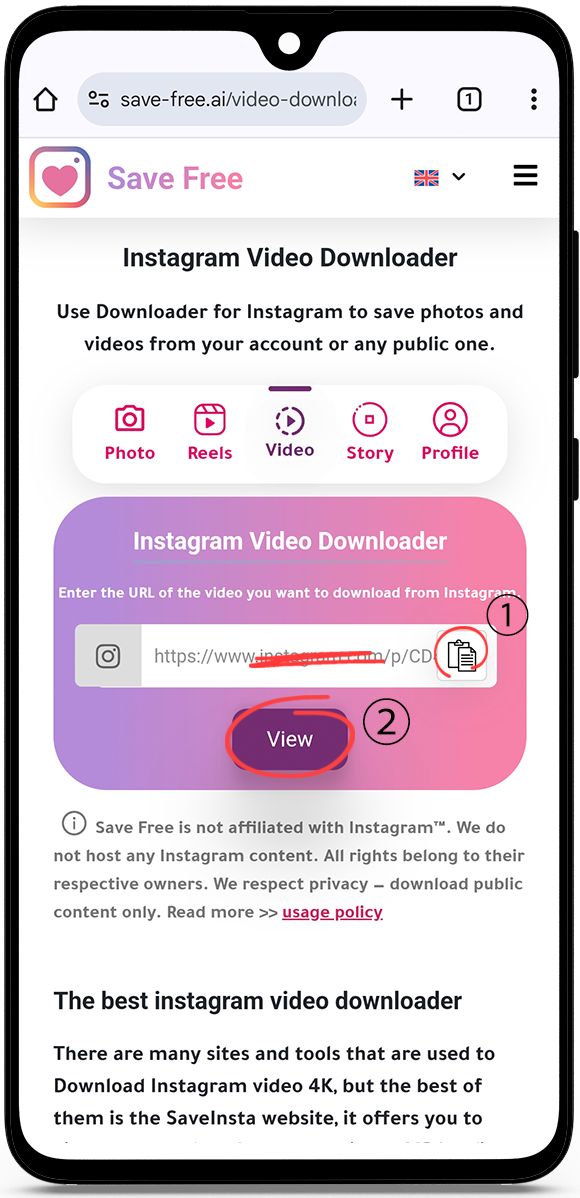 Instagram video downloader free