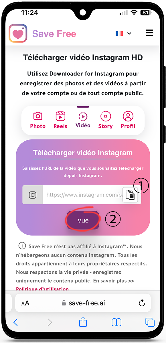 Télécharger vidéos Instagram
