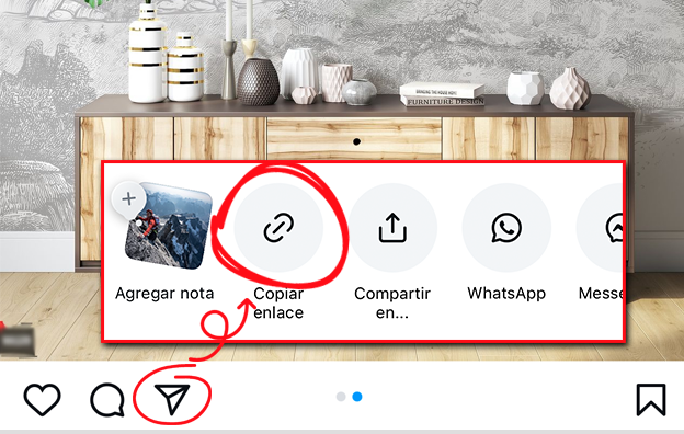 copia la url instagram