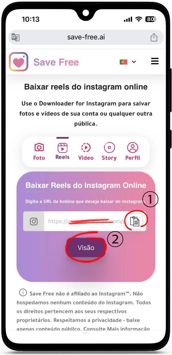 baixar reels instagram