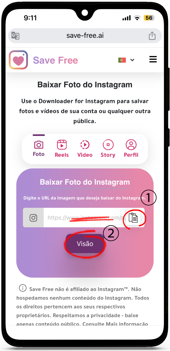  baixar várias Imagens do instagram