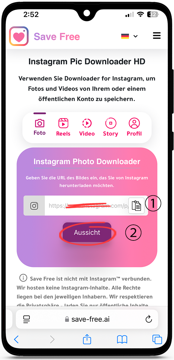 instagram Bilder herunterladen