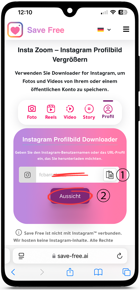Instagram Profilbild Größe