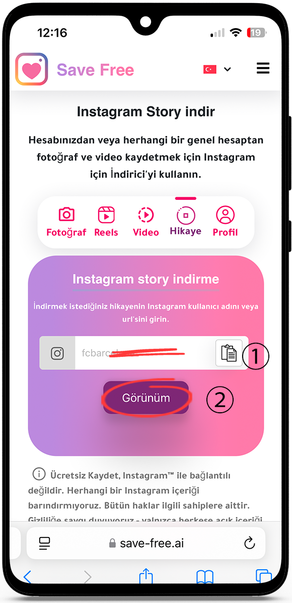 instagram story indir