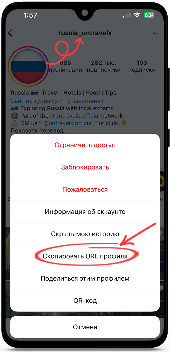 посмотреть фото профиля в Инстаграме с телефона